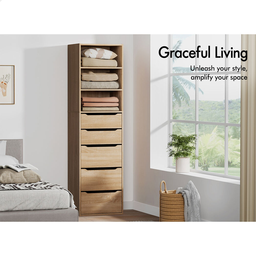 5 Drawers ALFORDSON Wardrobe Clothes Storage Cabinet Wood