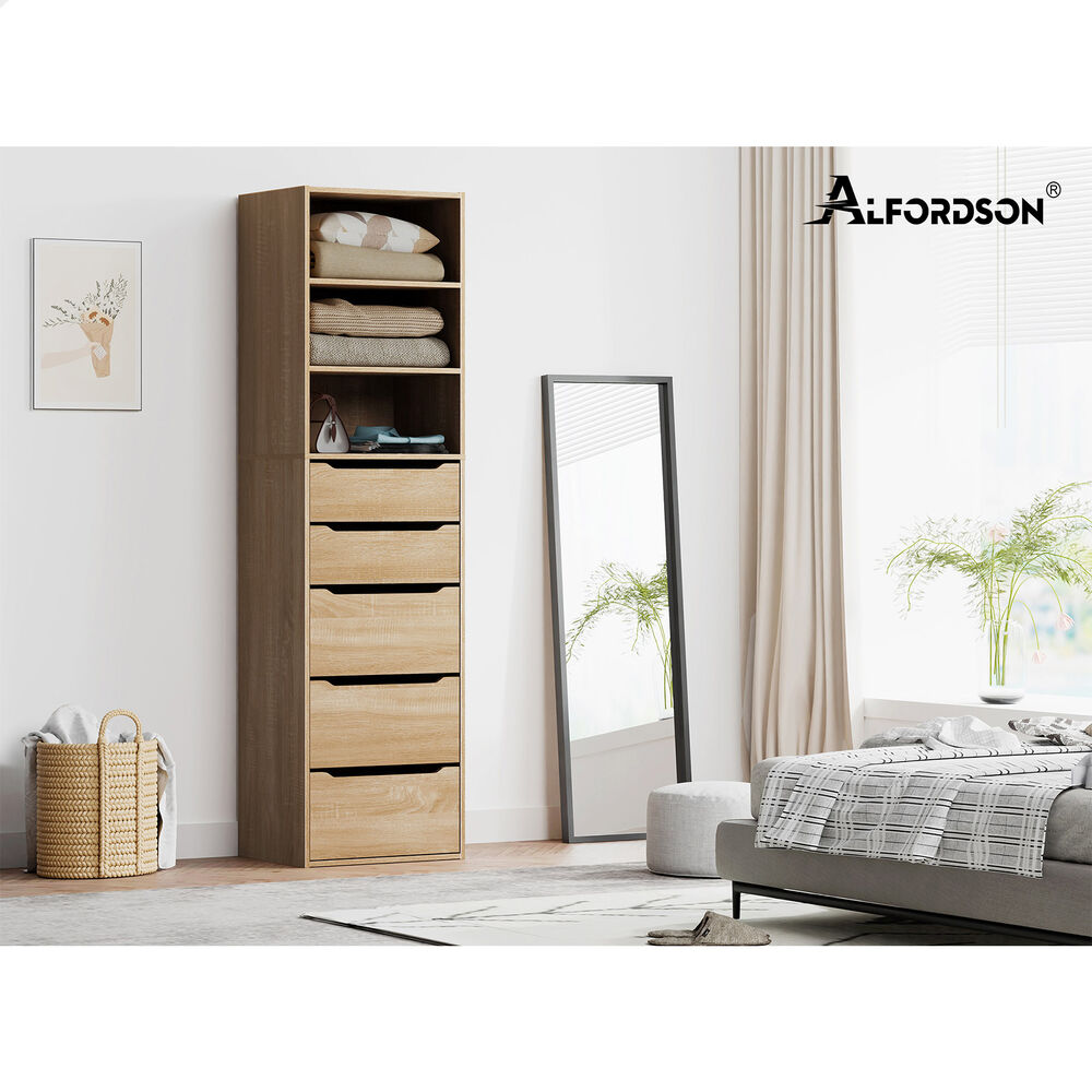 5 Drawers ALFORDSON Wardrobe Clothes Storage Cabinet Wood