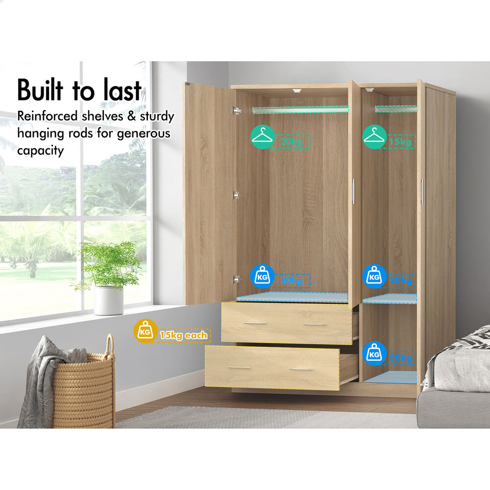 ALFORDSON Wardrobe Clothes Closet Storage Cabinet Organizer Drawer Shelf Wood