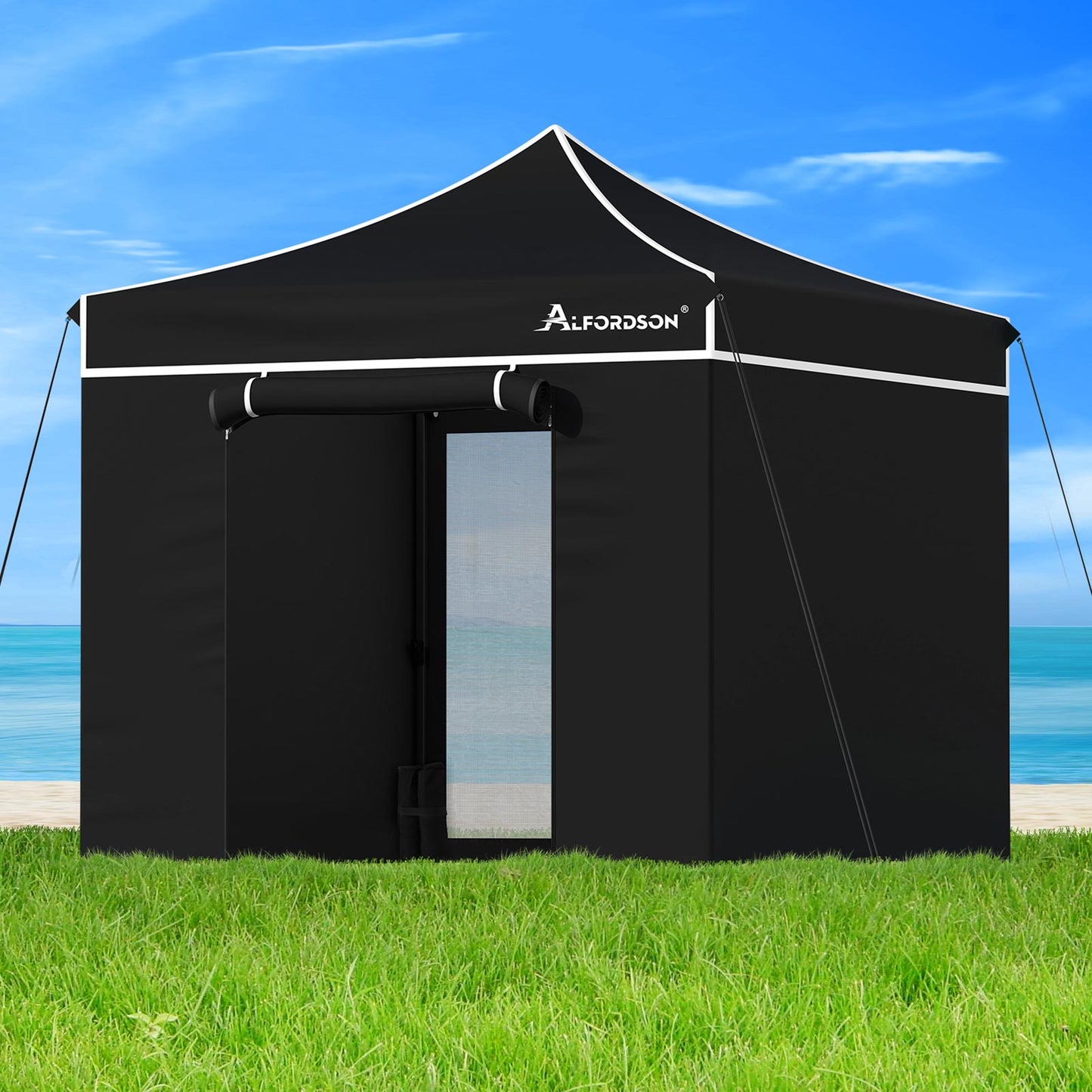 ALFORDSON Gazebo 3x3 Pop Up Marquee Black