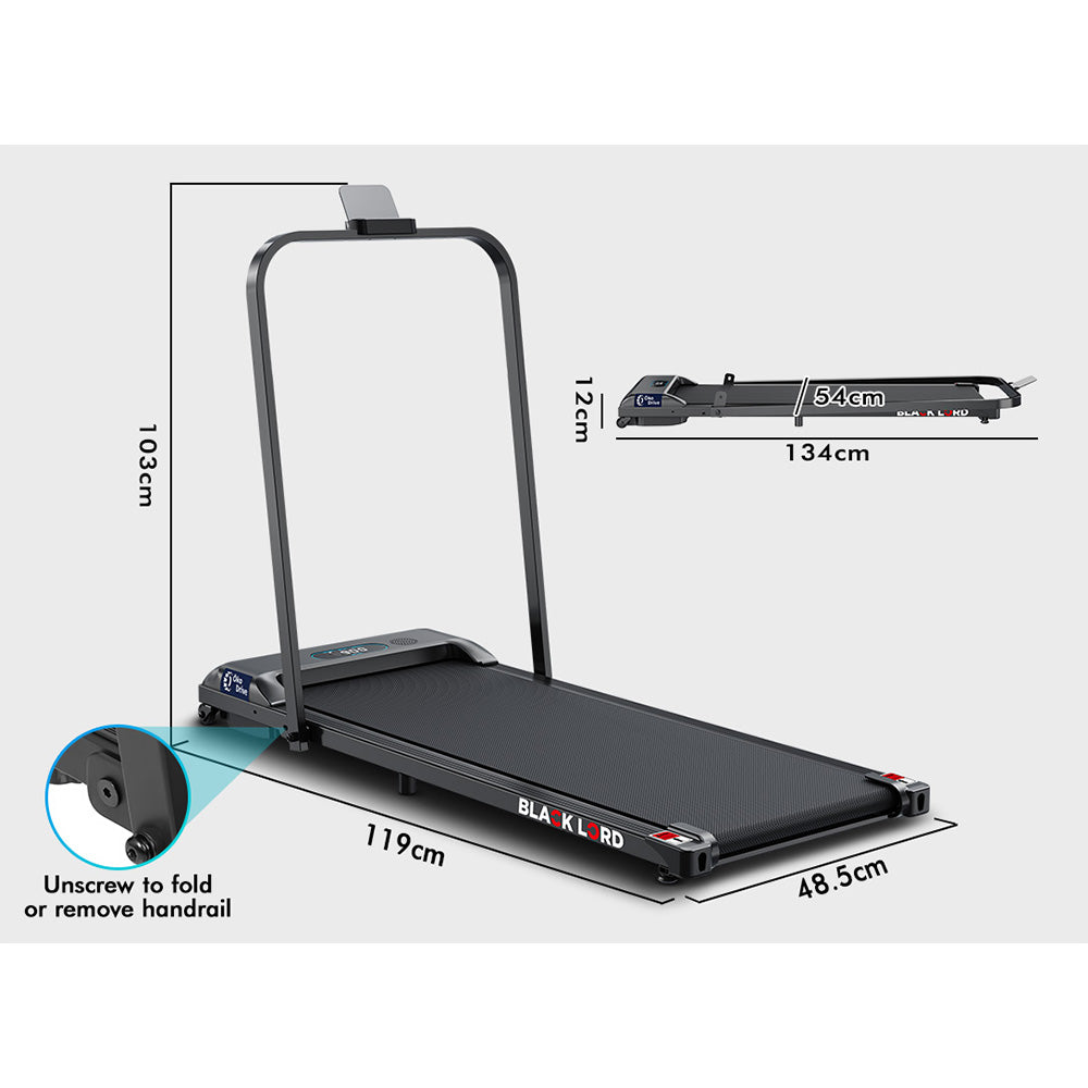 BLACK LORD Treadmill Electric Walking Pad Home Office Gym Fitness Fold ...