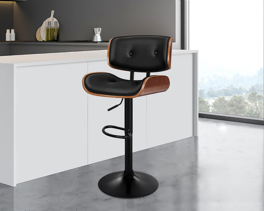 ALFORDSON 1x Bar Stool Kitchen Swivel Chair Wooden Leather Gas Lift Odette