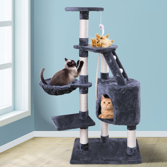 BEASTIE Cat Tree Scratching Post Scratcher Tower Condo House Furniture Wood 121