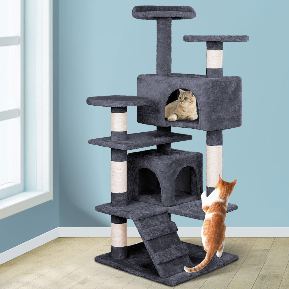 BEASTIE Cat Tree Scratching Post Scratcher Tower Condo House Furniture Wood 132