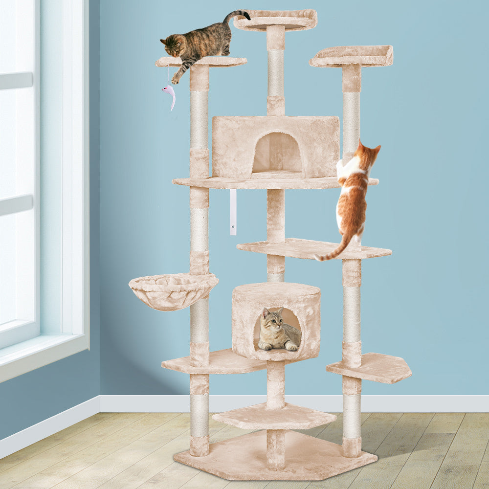 BEASTIE Cat Tree Scratching Post Scratcher Tower Condo House Furniture Wood 202