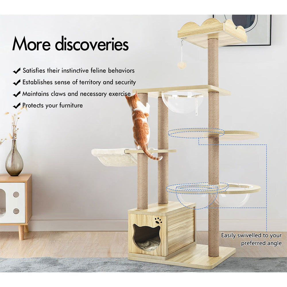 BEASTIE Cat Tree Tower Scratching Post Scratcher Condo House Bed Furniture 158cm