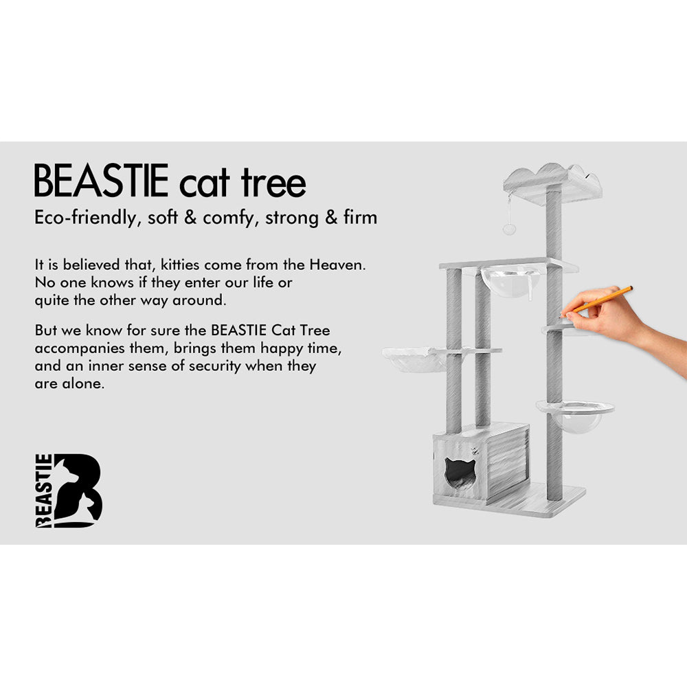 BEASTIE Cat Tree Tower Scratching Post Scratcher Condo House Bed Furniture 158cm