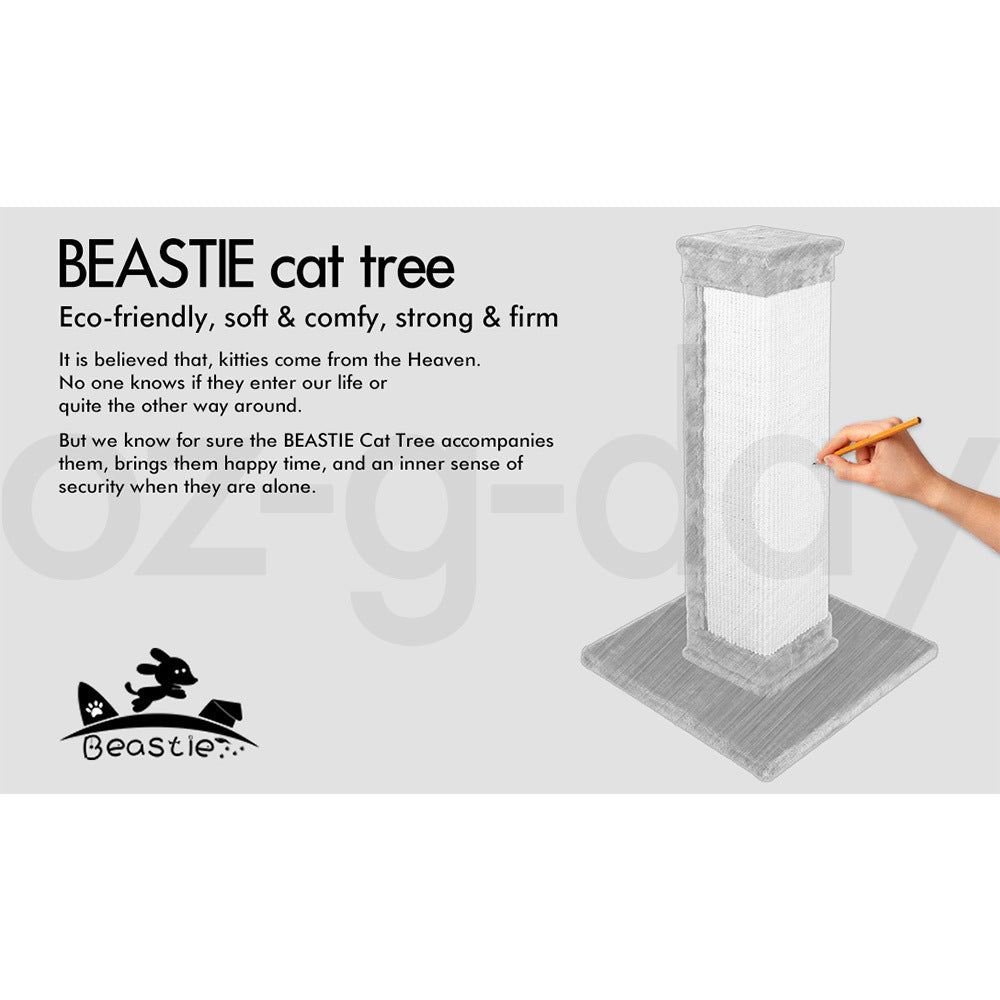 BEASTIE Cat Tree Scratching Post Scratcher Tower Condo House Furniture Wood 92cm