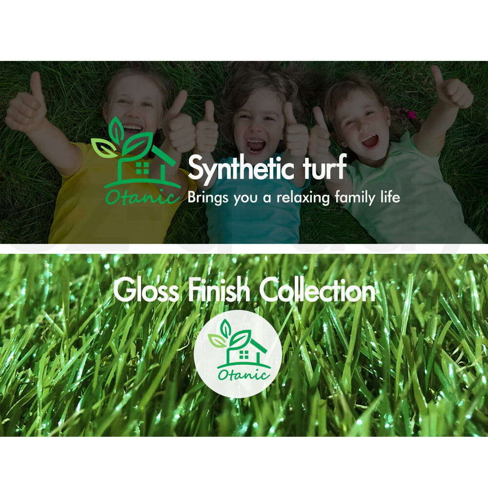 OTANIC Synthetic Turf 35mm 2x5m GLOSS Artificial Grass 10 SQM Roll Fake Lawn