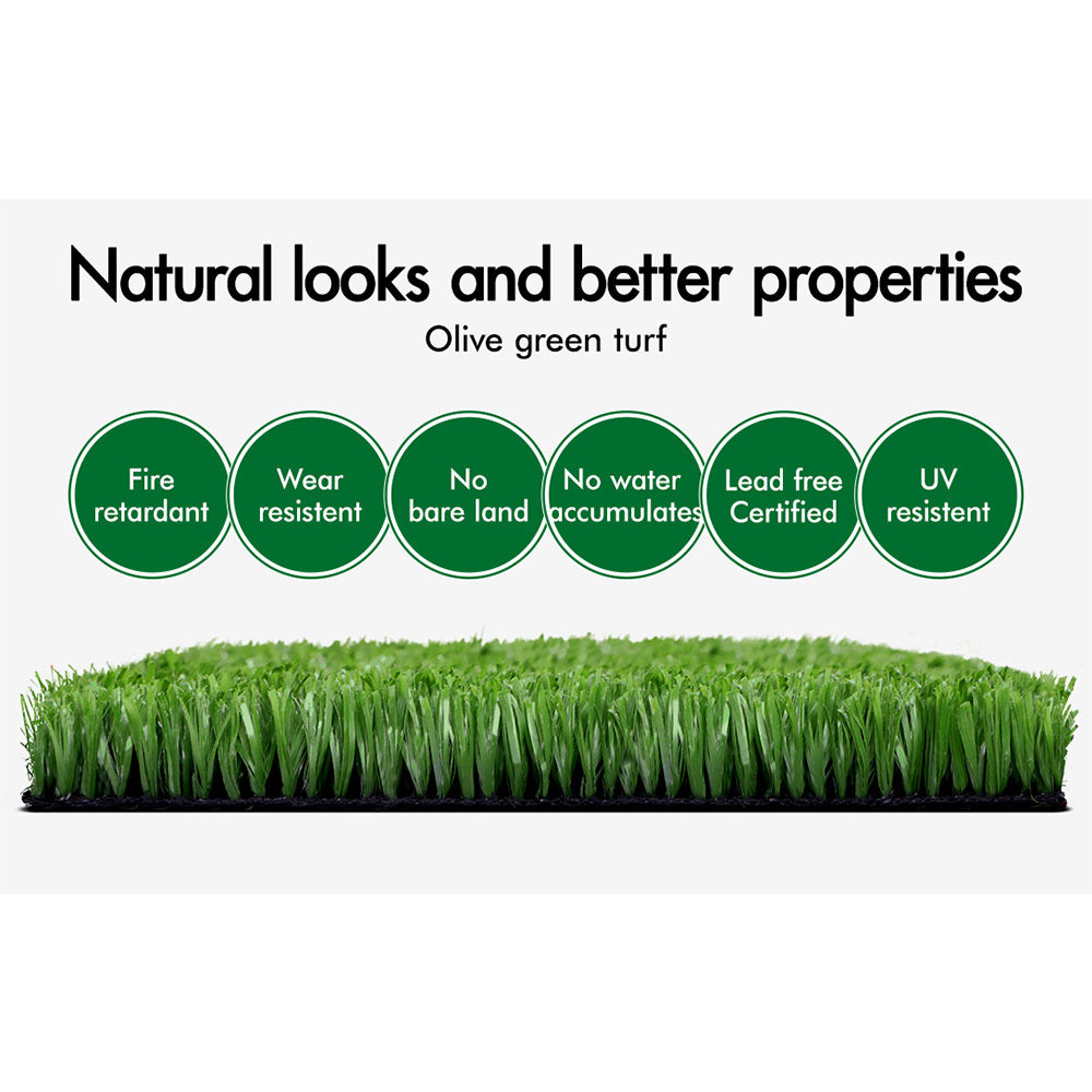 OTANIC Artificial Grass 10 SQM Roll Synthetic Turf Fake Yarn Lawn 12mm 2x10m