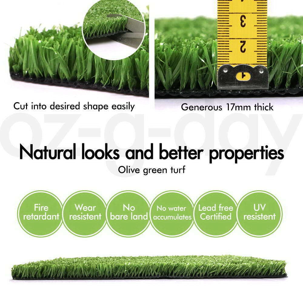 OTANIC Artificial Grass 17mm 2x10m Synthetic Turf 20 SQM Roll Fake Yarn Lawn