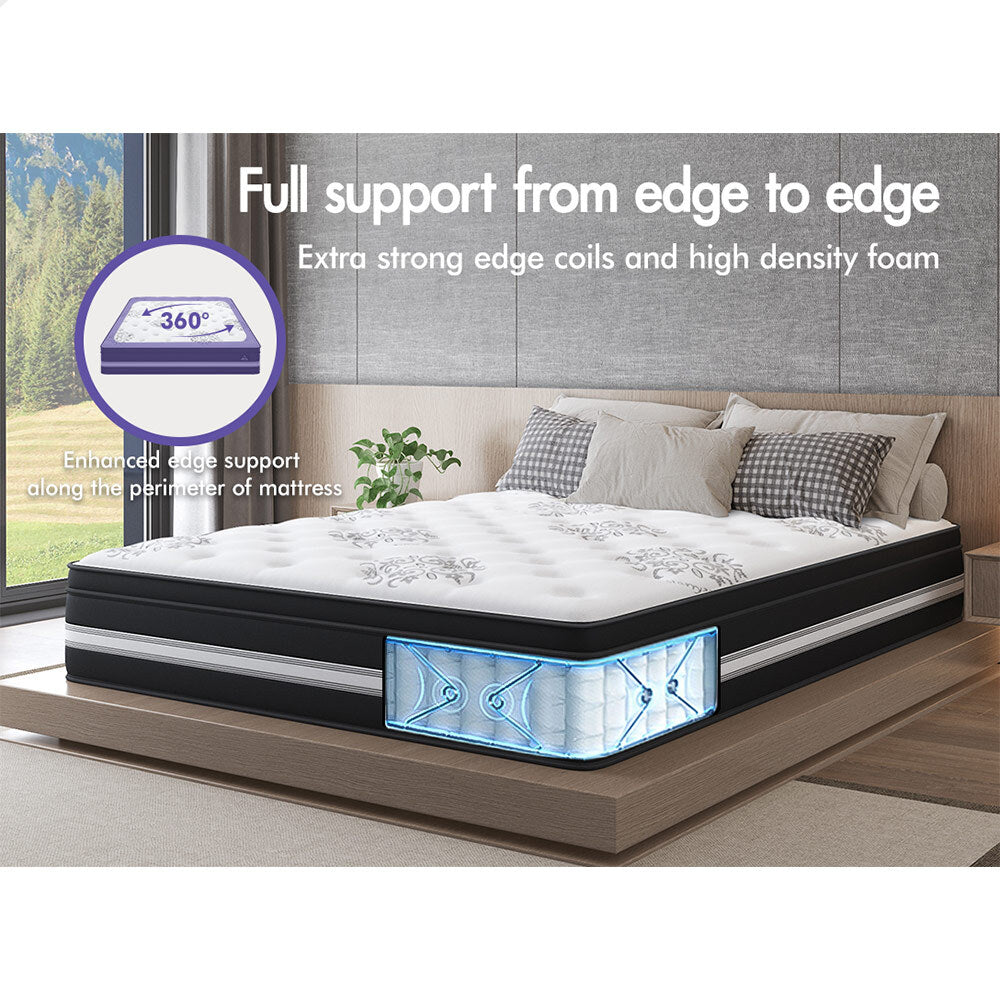 STARRY EUCALYPT Mattress Pocket Spring King Single Latex Euro Top 34cm Bethany