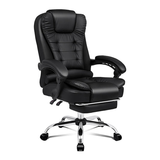 ALFORDSON Office Chair Gaming Executive Computer Racer Footrest PU Leather Seat