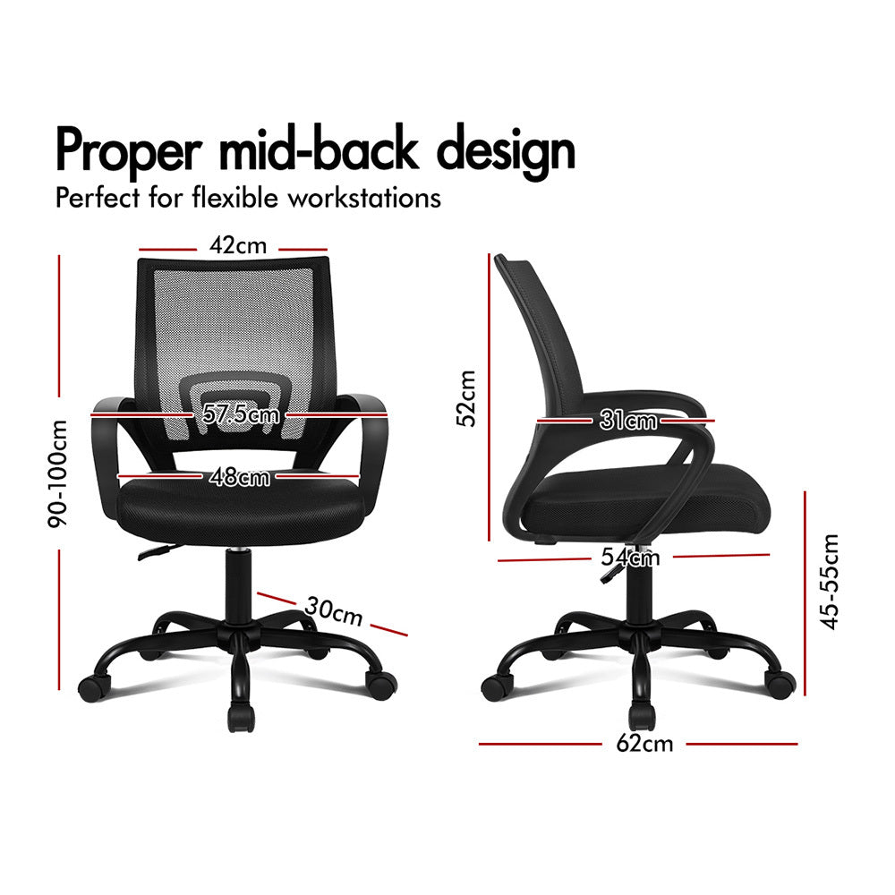 ALFORDSON Office Chair Mesh Executive Seat Gaming Computer Racing Work All Black