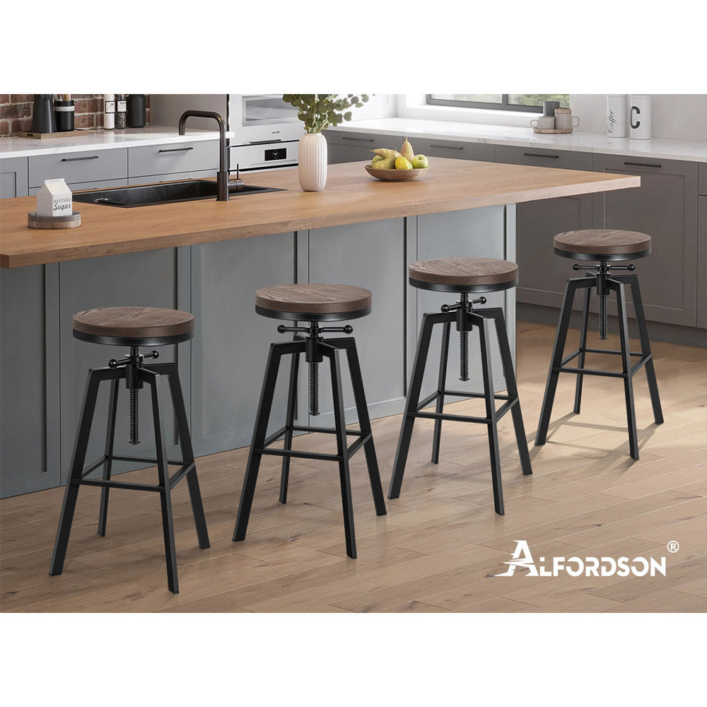 ALFORDSON 1x Bar Stool Retro Kitchen Vintage Chair Industrial Rustic Ezra