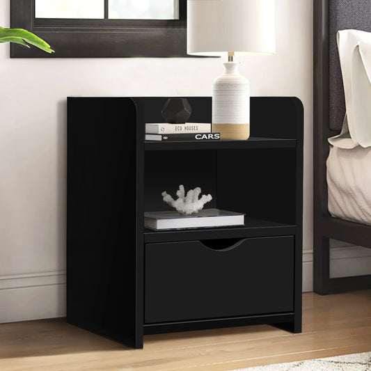 ALFORDSON Bedside Table Nightstand Storage Cabinet Side End Drawers Black