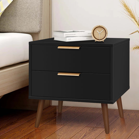 ALFORDSON Bedside Table Nightstand Side Storage Cabinet Black Scandinavian