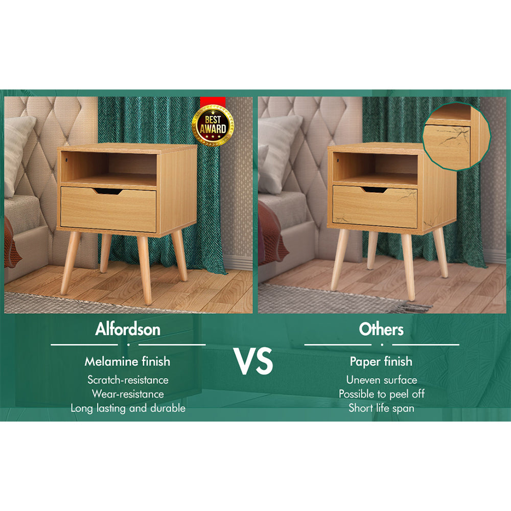 ALFORDSON Bedside Table Nightstand Side Storage Cabinet Scandinavian Wood