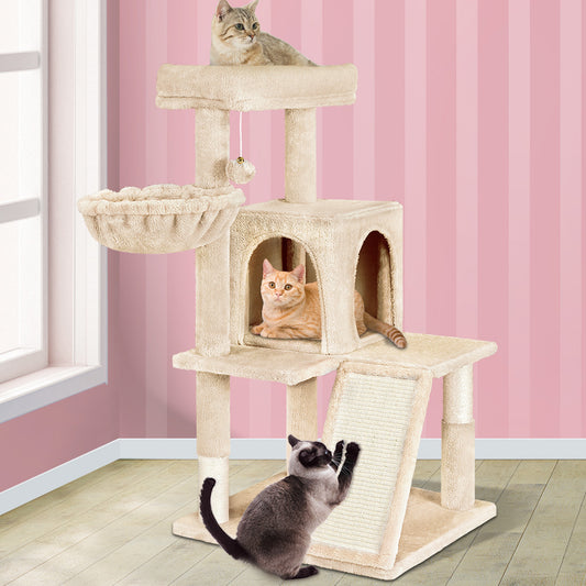 BEASTIE Cat Tree Scratching Post Scratcher Tower Condo House Furniture Wood 100CM