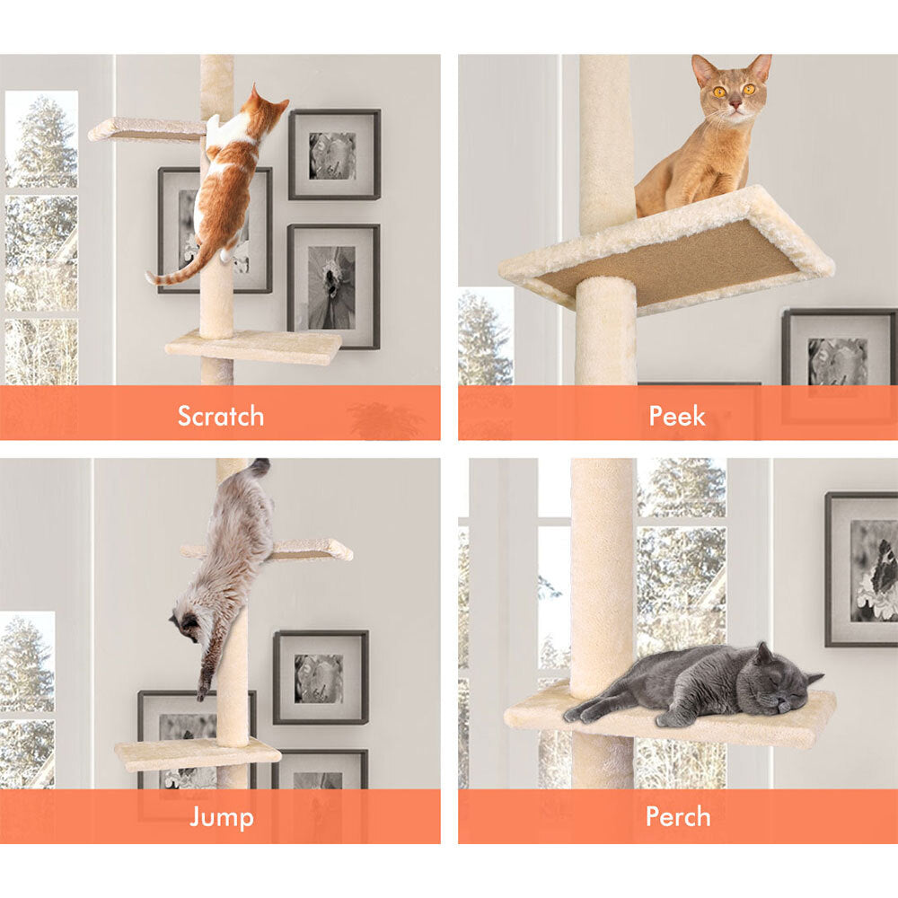 BEASTIE Cat Tree Scratching Post Scratcher Tower Condo House Furniture 230-286cm