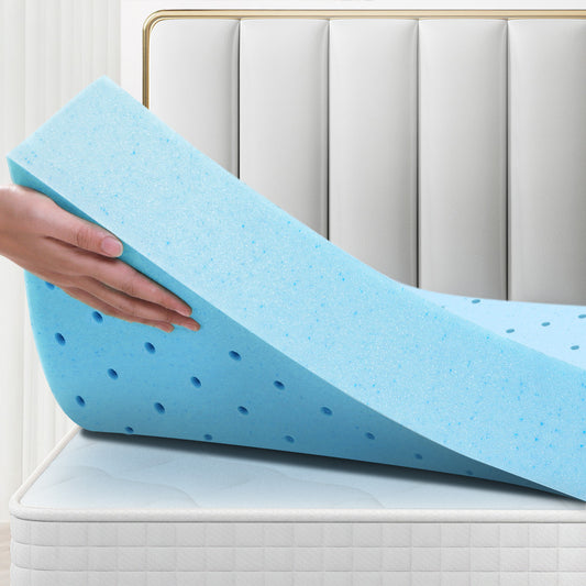 S.E. Memory Foam Mattress Topper Ventilated Cool Gel Bamboo Underlay 10cm King