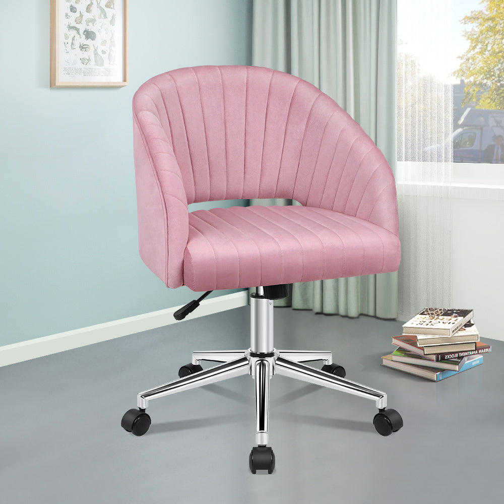 ALFORDSON Velvet Office Chair Swivel Armchair Computer Seat Adult Kids Pink