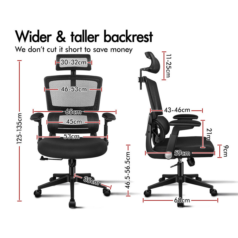 ALFORDSON Mesh Office Chair Executive Computer Chairs Study Work Gaming Seat Black