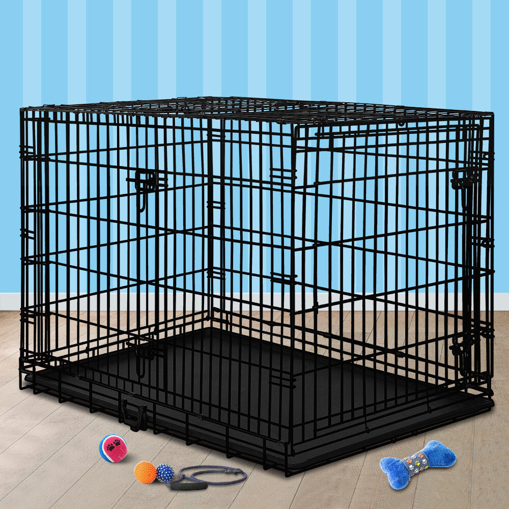 BEASTIE Dog Cage Pet Crate Kennel Cat Foldable Metal Playpen 30" Large