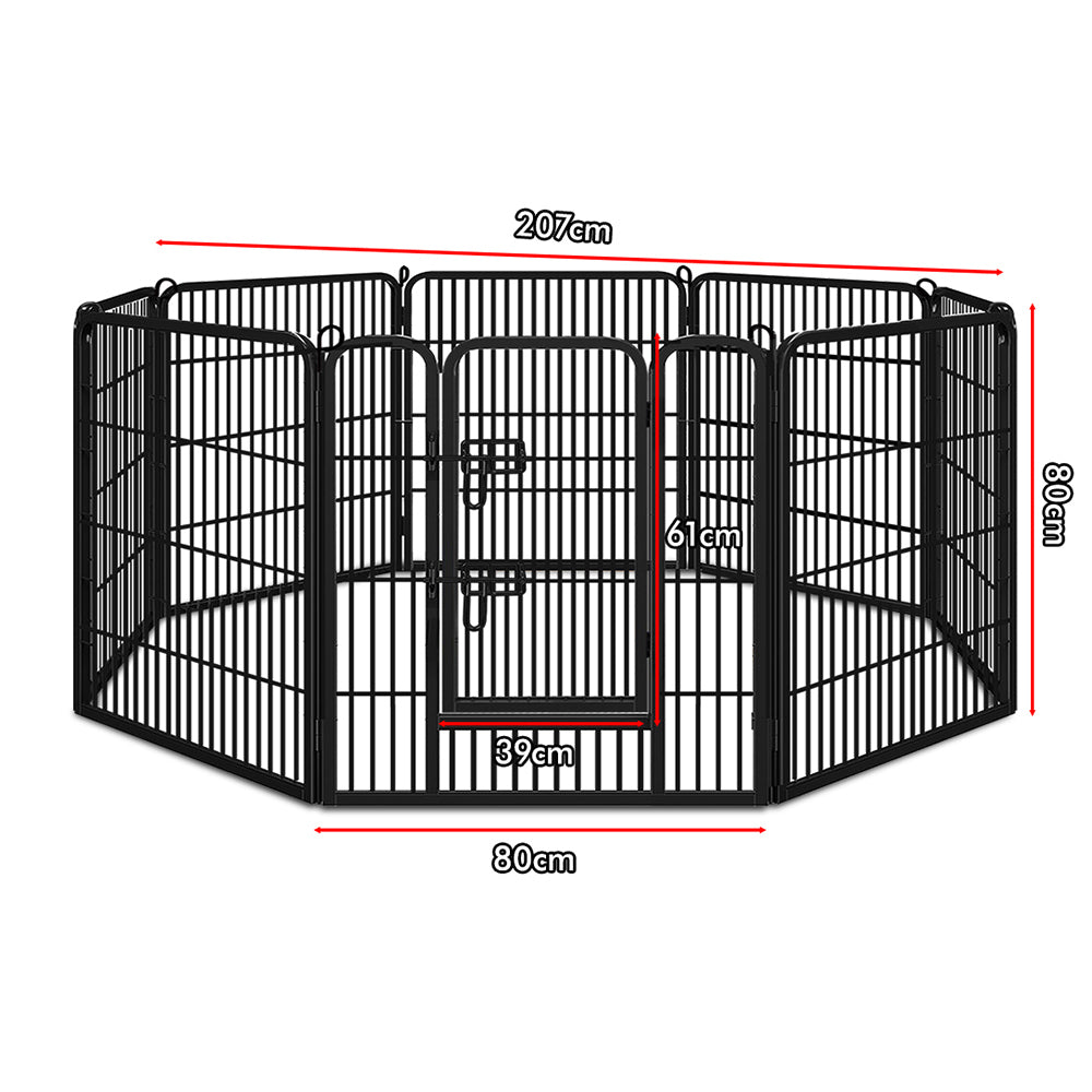 BEASTIE Dog Playpen Pet Fence 8 Panel Metal Enclosure Puppy Exercise 32"