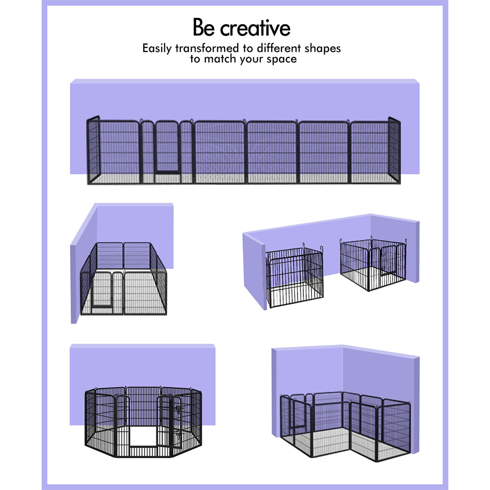 BEASTIE Dog Playpen Pet Fence Metal Panel Enclosure Puppy Exercise Pen 40" Large