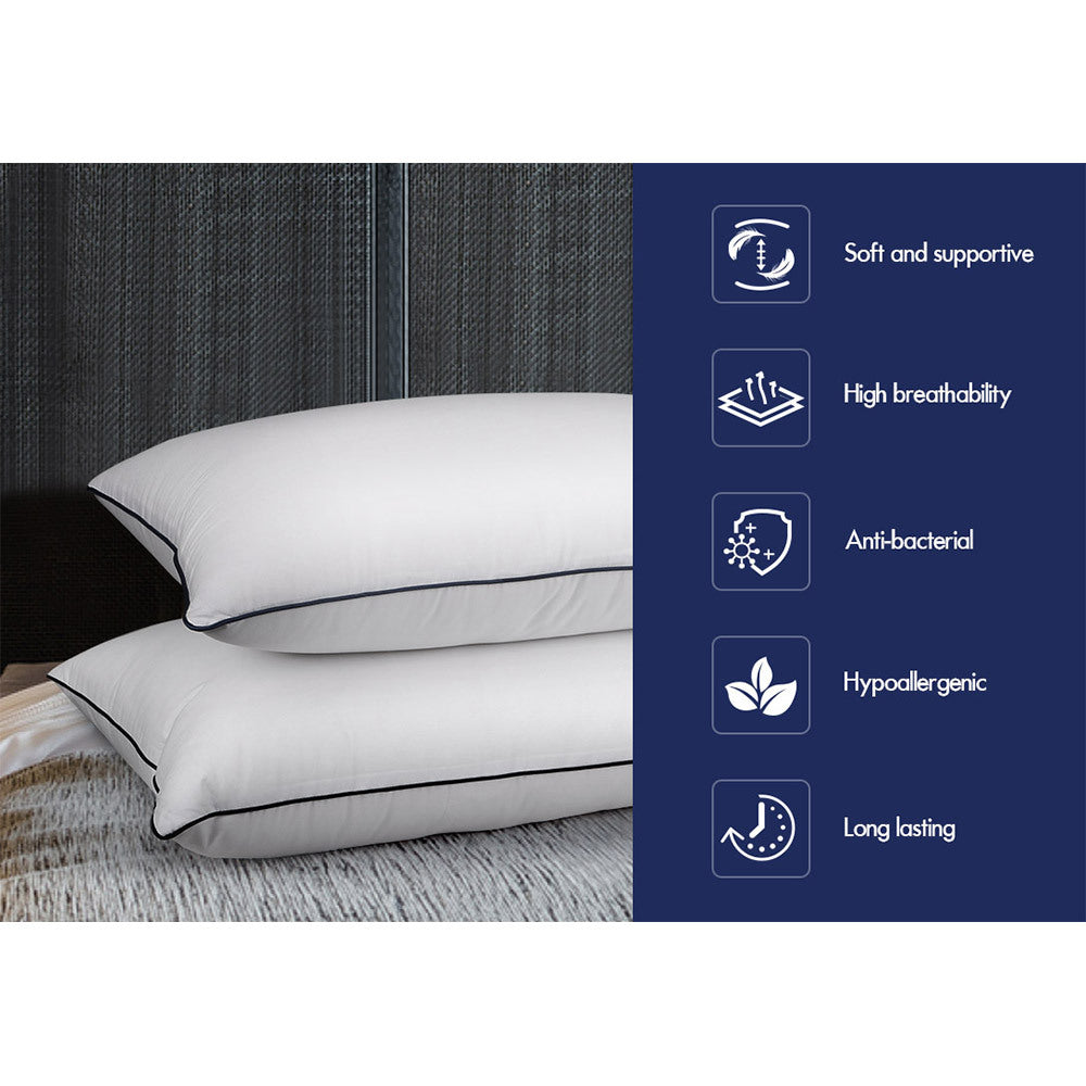 Starry Eucalypt Pillow Microfibre Cushion Twin Pack Soft Bed Hotel Home Set