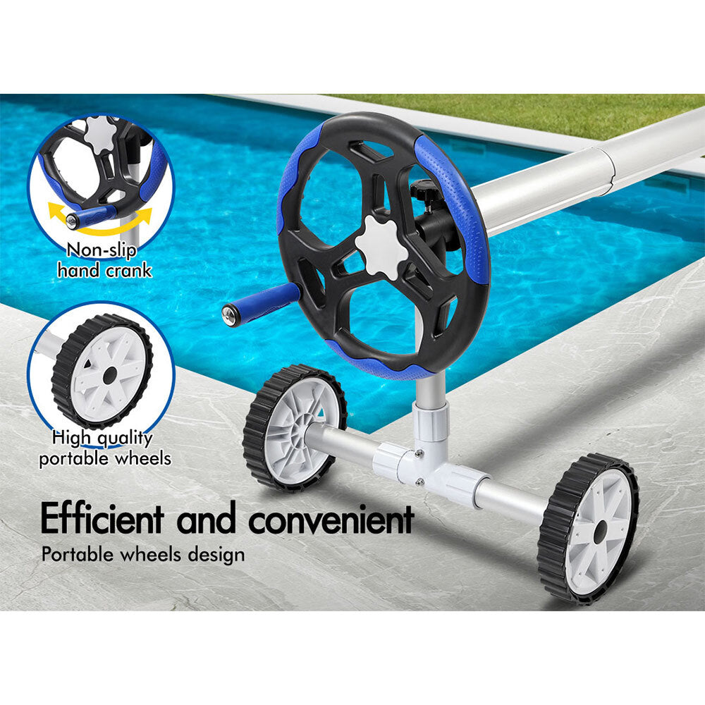 ALFORDSON Pool Cover Roller 6m Adjustable Solar Blanket Reel Swimming Blue