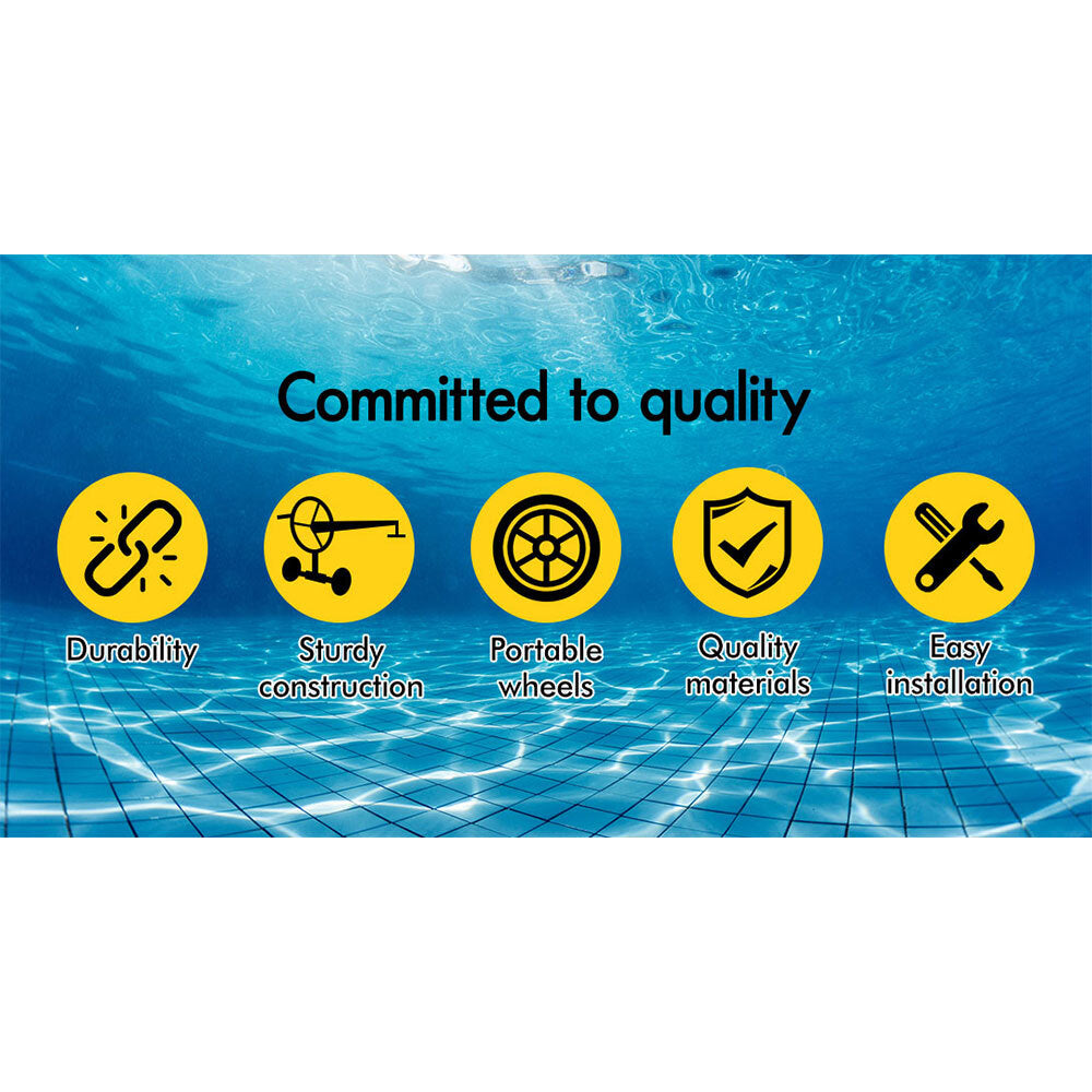 ALFORDSON Pool Cover Roller 4.5m Adjustable Solar Blanket Reel Swimming Black