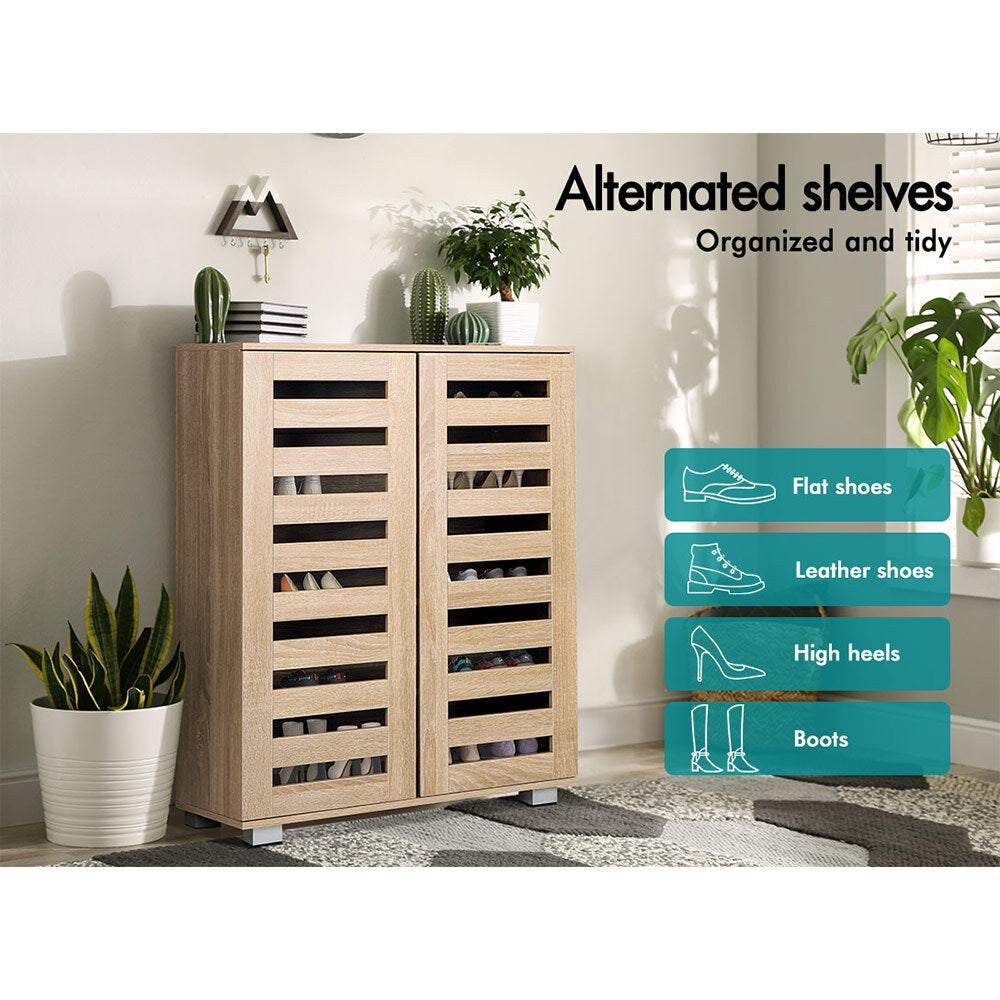 ALFORDSON Shoe Cabinet Organiser Storage Rack Drawer Shelf 21 Pairs Wood