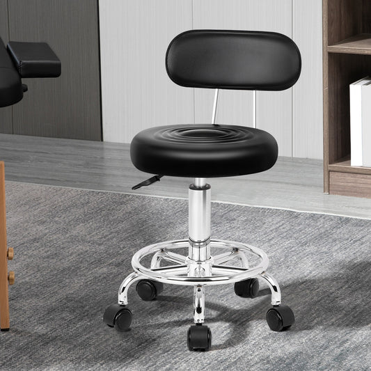 ALFORDSON Salon Stool Round Swivel Barber Hair Dress Chair Declan Black