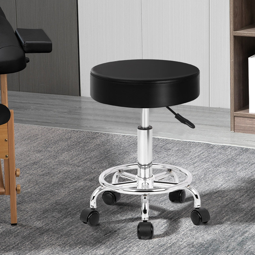 ALFORDSON Salon Stool Round Swivel Barber Hair Dress Chair Gas Lift Black