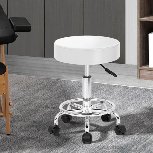 ALFORDSON Salon Stool Round Swivel Barber Hair Dress Chair Gas Lift White